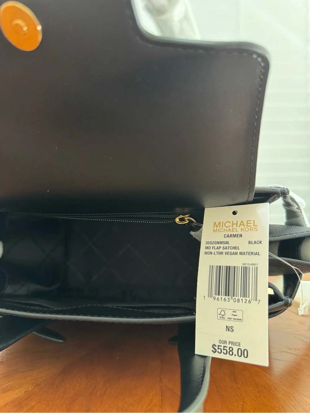 Michael Kors Black Saffiano Mini Satchel with Gold MK Emblem